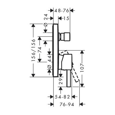 HansGrohe Finoris Tek Kollu Banyo Bataryası Ankastre Montaj - 76415670 - 2