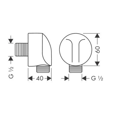 HansGrohe Fixfit Gönye Çıkış Çek Valfsiz E - 27454000 - 2