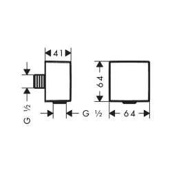 HansGrohe Fixfit Gönye Çıkış Square Çek Valf İle - 26455000 - 2