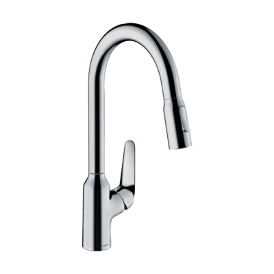 HansGrohe Focus M42 Tek Kollu Eviye Bataryası 220, Çekilebilir El Duşu, 2Jet - 71800000 - 1