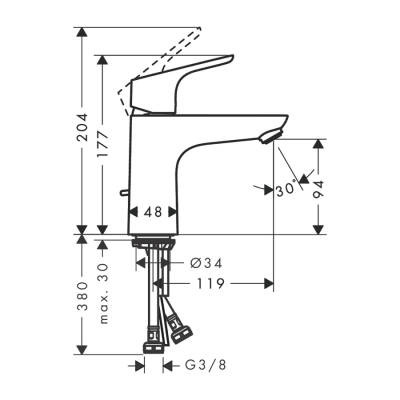 HansGrohe Focus Tek Kollu Lavabo Bataryası 100 Coolstart Kumandalı - 31621000 - 2