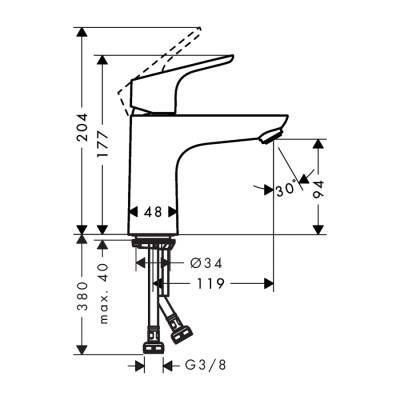 HansGrohe Focus Tek Kollu Lavabo Bataryası 100 Coolstart, Kumandasız - 31509000 - 2