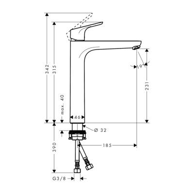 HansGrohe Focus Tek Kollu Lavabo Bataryası 230 Kumandasız - 31532000 - 2