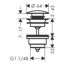 HansGrohe Gider Seti Bas - Aç, Lavabo Ve Bide Bataryaları İçin - 50100140 - 2