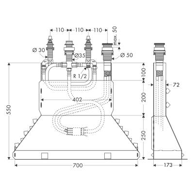 HansGrohe İç Set 4 Delikli Küvet Kenarı Banyo Bataryası İçin - 13444180 - 2