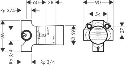 HansGrohe İç Set Quattro 4 Yollu Yönlendirici Valf, Ankastre Montaj İçin - 15930180 - 2