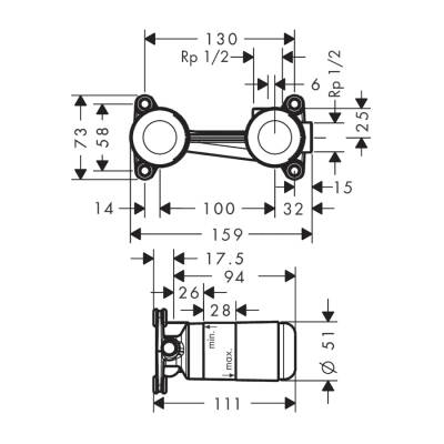 HansGrohe İç Set Tek Kollu Lavabo Bataryası, Duvardan Ankastre Montaj İçin - 13622180 - 2