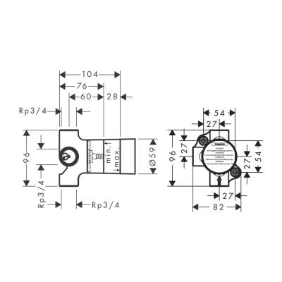 HansGrohe İç Set Trio Açma - Kapama/Yönlendirme Valfi, Ankastre Montaj İçin - 15981180 - 2