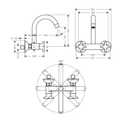 HansGrohe Logis 3 - Delikli Küvet Kenarı Tek Kollu Banyo Bataryası - 71310000 - 2