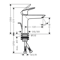 HansGrohe Logis Tek Kollu Lavabo Bataryası 110 Fine Kumandalı - 71251000 - 2