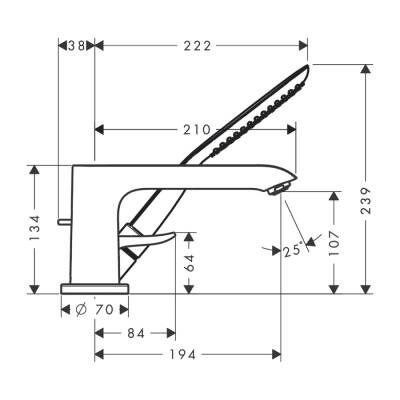 HansGrohe Metris 3 - Delikli Küvet Kenarı Tek Kollu Banyo Bataryası - 31190000 - 2