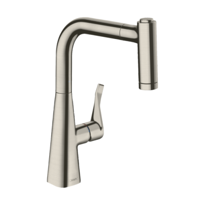 HansGrohe Metris M71 Tek Kollu Eviye Bataryası 220, Çekilebilir El Duşu, 2Jet, Sbox - 73800800 - 1