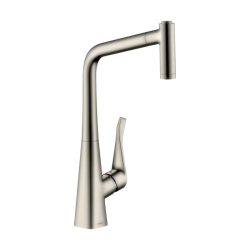 HansGrohe Metris M71 Tek Kollu Eviye Bataryası 320, Çekilebilir El Duşu, 2Jet, Sbox - 73801800 - 1