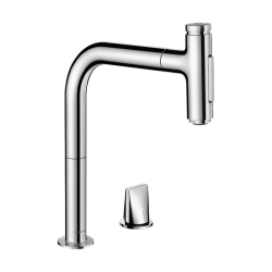 HansGrohe Metris Select M71 2 - Delikli Eviye Bataryası, Çekilebilir El Duşu İle - 73819000 - 1