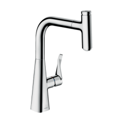 HansGrohe Metris Select M71 Tek Kollu Eviye Bataryası 240, Çekilebilir Gaga, 1Jet - 14857000 - 1