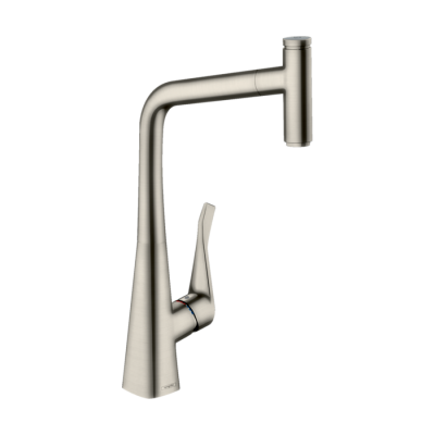 HansGrohe Metris Select M71 Tek Kollu Eviye Bataryası 320, Çekilebilir Gaga, 1Jet, Sbox - 73803800 - 1