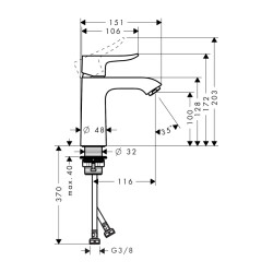 HansGrohe Metris Tek Kollu Lavabo Bataryası 110 Düşük Debi, Kumandasız - 31204000 - 2