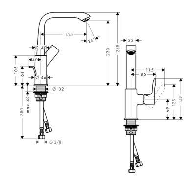 HansGrohe Metris Tek Kollu Lavabo Bataryası 230 Kumandalı - 31087000 - 2