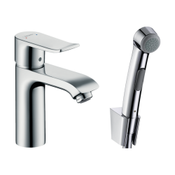 HansGrohe Metris Tek Kollu Lavabo Bataryası Bidette El Duşu Ve 160 Cm Duş Hortumu İle - 31285000 - 1