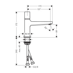 HansGrohe Metropol Lavabo Bataryası 100 Select, Bas - Aç Gider Seti İle - 32570000 - 2