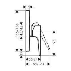 HansGrohe Metropol Tek Kollu Duş Bataryası Ankastre Montaj, Çubuk Volan İle - 32565140 - 2