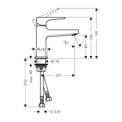 HansGrohe Metropol Tek Kollu Lavabo Bataryası 100 Çubuk Volan, Bas - Aç Gider Seti İle, Küçük Lavabolar İçin - 32500140 - 2