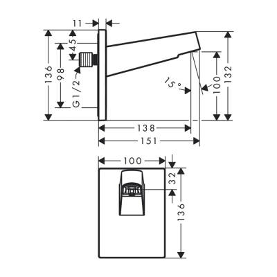 HansGrohe Pulsify Duvar Bağlantısı Tepe Duşu 260 İçin - 24149670 - 2