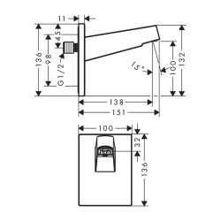 HansGrohe Pulsify Duvar Bağlantısı Tepe Duşu 260 İçin - 24149700 - 2