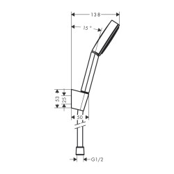 HansGrohe Pulsify S Duş Askı Seti 105 1Jet, 125 Cm Duş Hortumu İle - 24301000 - 2