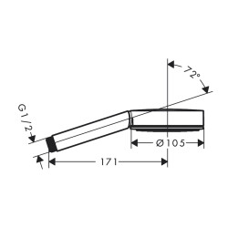 HansGrohe Pulsify S El Duşu 105 1Jet Ecosmart+ - 24121700 - 2