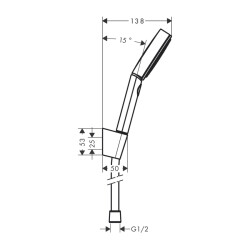 HansGrohe Pulsify Select S Duş Askı Seti 105 3Jet Relaxation, 125 Cm Duş Hortumu İle - 24302670 - 2