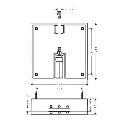 HansGrohe Raindance E İç Set Tepe Duşu 400/400 1 Jet - 26254180 - 2