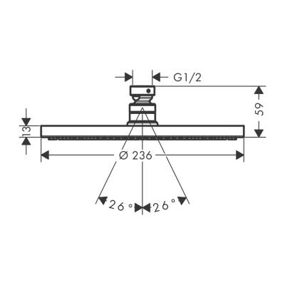 HansGrohe Raindance S Tepe Duşu 240 1 Jet, Powderrain - 27623000 - 2