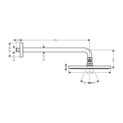 HansGrohe Raindance S Tepe Duşu 240 1 Jet, Powderrain, Duş Dirseği İle - 27607000 - 2