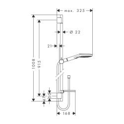 HansGrohe Raindance Select E Duş Seti 120 3 Jet, 90 Cm Duş Barı Ve Sabunluk İle - 26621000 - 2