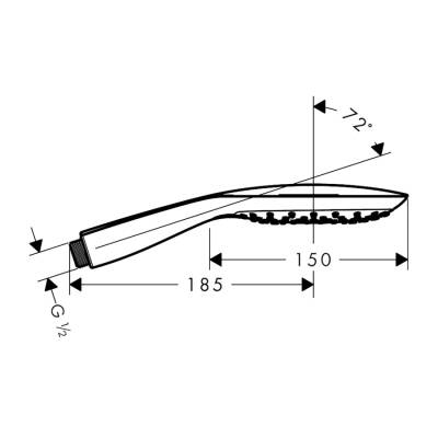 HansGrohe Raindance Select E El Duşu 150 3 Jet, Ecosmart, 9 Lt/Dk - 26551000 - 2