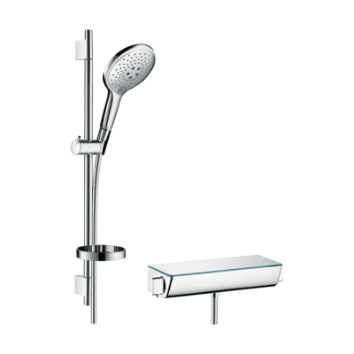 HansGrohe Raindance Select S Aplike Duş Sistemi 150 3Jet, Ecostat Select Termostat Ve 65 Cm Duş Barı İle - 27036000 - 1