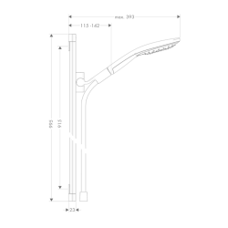 HansGrohe Raindance Select S Duş Seti 150 3 Jet, 90 Cm Duş Barı İle - 26626400 - 2