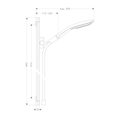 HansGrohe Raindance Select S Duş Seti 150 3 Jet, 90 Cm Duş Barı İle - 26626400 - 2