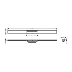 HansGrohe Raindrain Flex Duş Kanalı 1000 Kesilebilir Serbest Kurulum İçin - 56046340 - 2