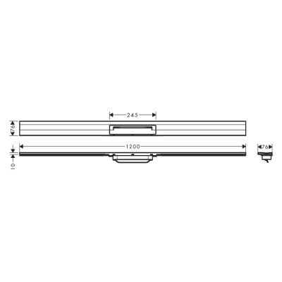 HansGrohe Raindrain Flex Duş Kanalı 1200 Kesilebilir Duvara Montaj - 56054140 - 2