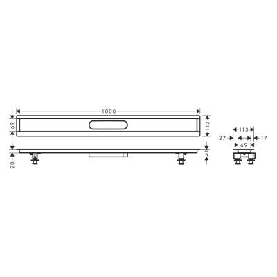 HansGrohe Raindrain Montaj Seti 1000 Duş Kanalı İçin - 56014180 - 2