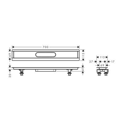 HansGrohe Raindrain Montaj Seti 700 Duş Kanalı İçin - 56011180 - 2