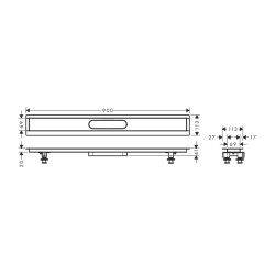 HansGrohe Raindrain Montaj Seti 900 Duş Kanalıı İçin - 56013180 - 2