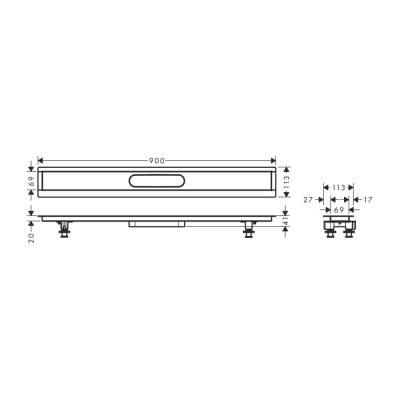 HansGrohe Raindrain Montaj Seti 900 Duş Kanalıı İçin - 56013180 - 2