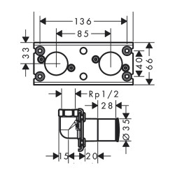 HansGrohe Rainfinity Ankastre Duş Kolonu 360 1Jet İçin İç Set - 26840180 - 2