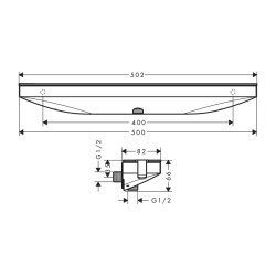 HansGrohe Rainfinity Duş Çıkış Dirseği Ve Askı İle Duş Rafı Sağ, Porter 500 - 26858000 - 2