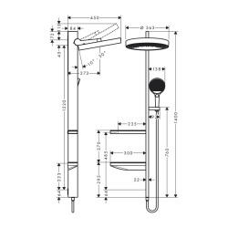 HansGrohe Rainfinity Duş Kolonu 360 1Jet, Ankastre Montaj İle - 26842000 - 2