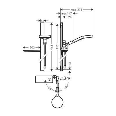 HansGrohe Rainfinity Duş Seti 130 3Jet 90Cm Duş Tiji Ve Sabunluk İle - 27671000 - 2