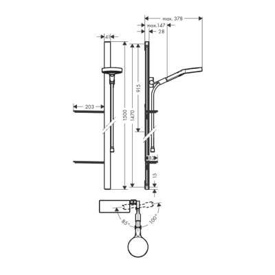 HansGrohe Rainfinity Duş Seti 130 3Jet Ecosmart 9L/Dk. 150Cm Duş Tiji Ve Sabunluk İle - 27674000 - 2